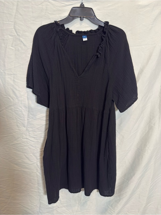 Old Navy Dresses & Skirts - Old Navy Black V-Neck Ruffle Gauze Tunic Dress